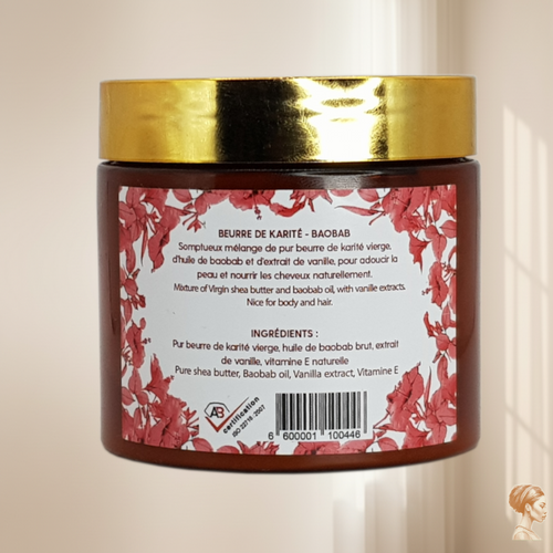 Crème karité, baobab, vanille